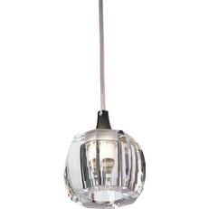 Pendente Lustre Bloco De Cristal Oitavado Unitario Cromado - Demeter