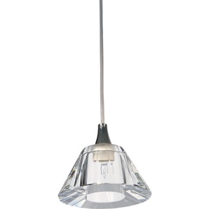 Pendente Lustre Bloco De Cristal Conico Unitario Cromado - Demeter