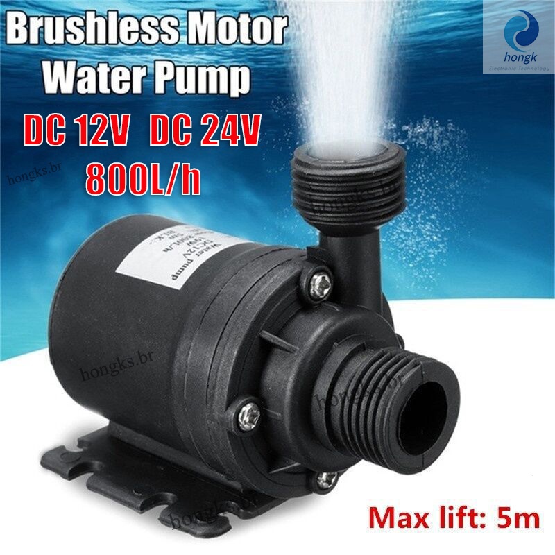 HKL Para DC 12V 24V 5M 800L/H Motor Brushless Aquecedor De Água Solar Mini Bomba De Circulação Piscina Submersível Ultra Silenciosa