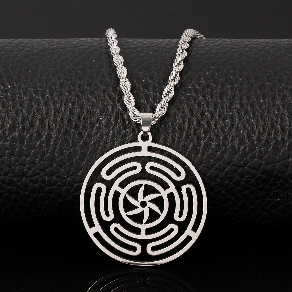 Hekate Wheel Strophalos of Hecate Necklace Stainless Steel Pendant Strophalos Magic Symbol Logo Charm femme Jewelry Gift em Oferta na Shopee