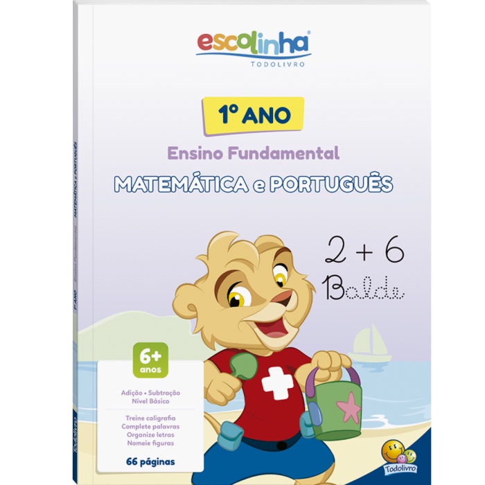 Livro Primeiro 1º ano Fundamental = Matemática e Português = 66 paginas de Alfabetização