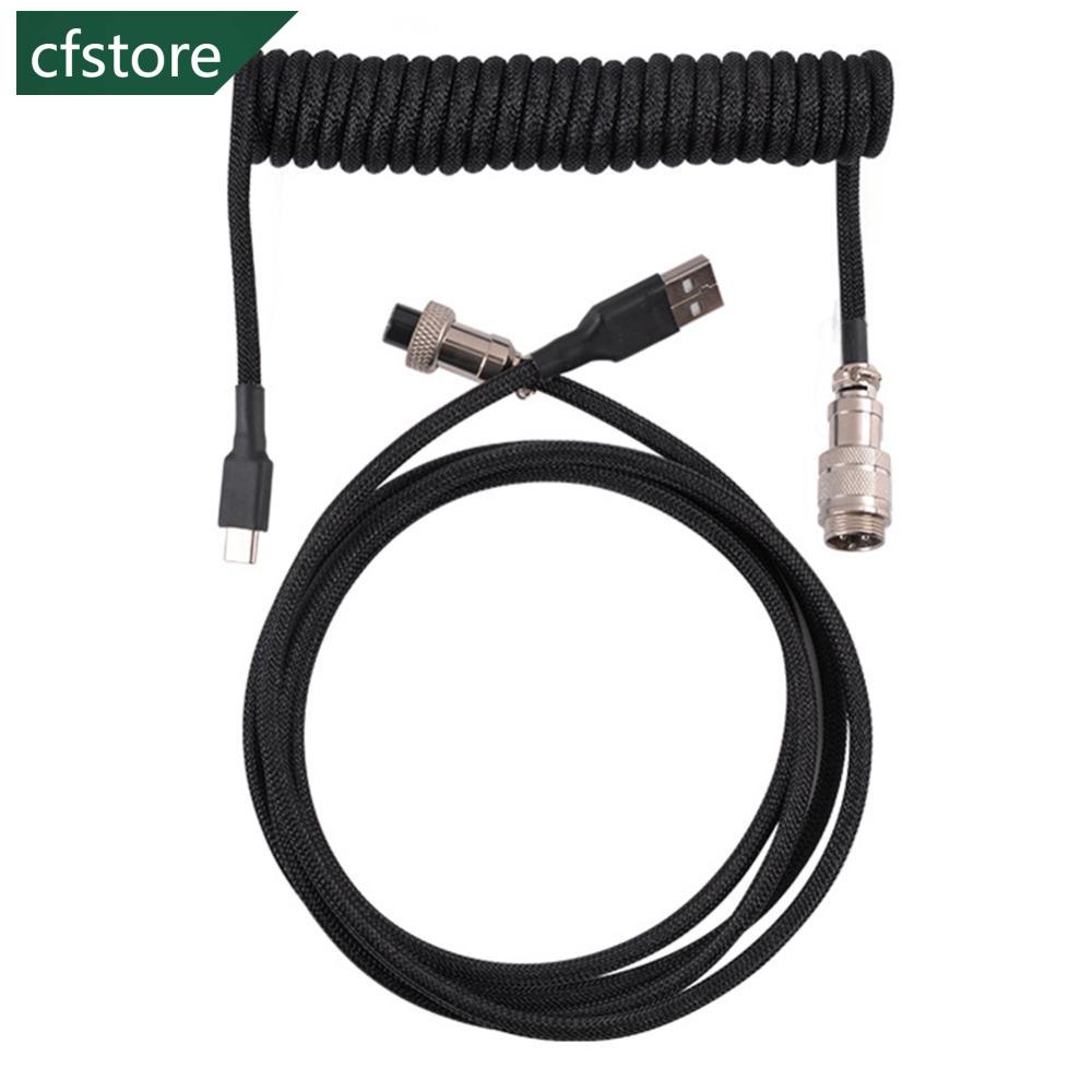 CFSTORE 3M Tipo C Teclado Mecânico Cabo Enrolado USB Desktop Computador Conector De Aviação C5Q7