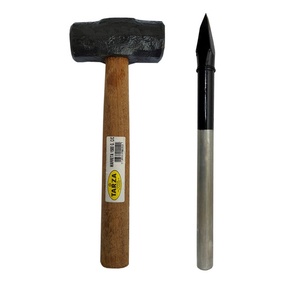 Ponteiro Cromado Forjado 12'' E Marreta 1,5kg Kit Tarza