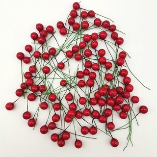 (100 Pçs/Saco) Tamanho 65mm Flor Artificial Pequena Baga Cereja DIY Caixa De Presente Decorativa Presentes De Natal De C