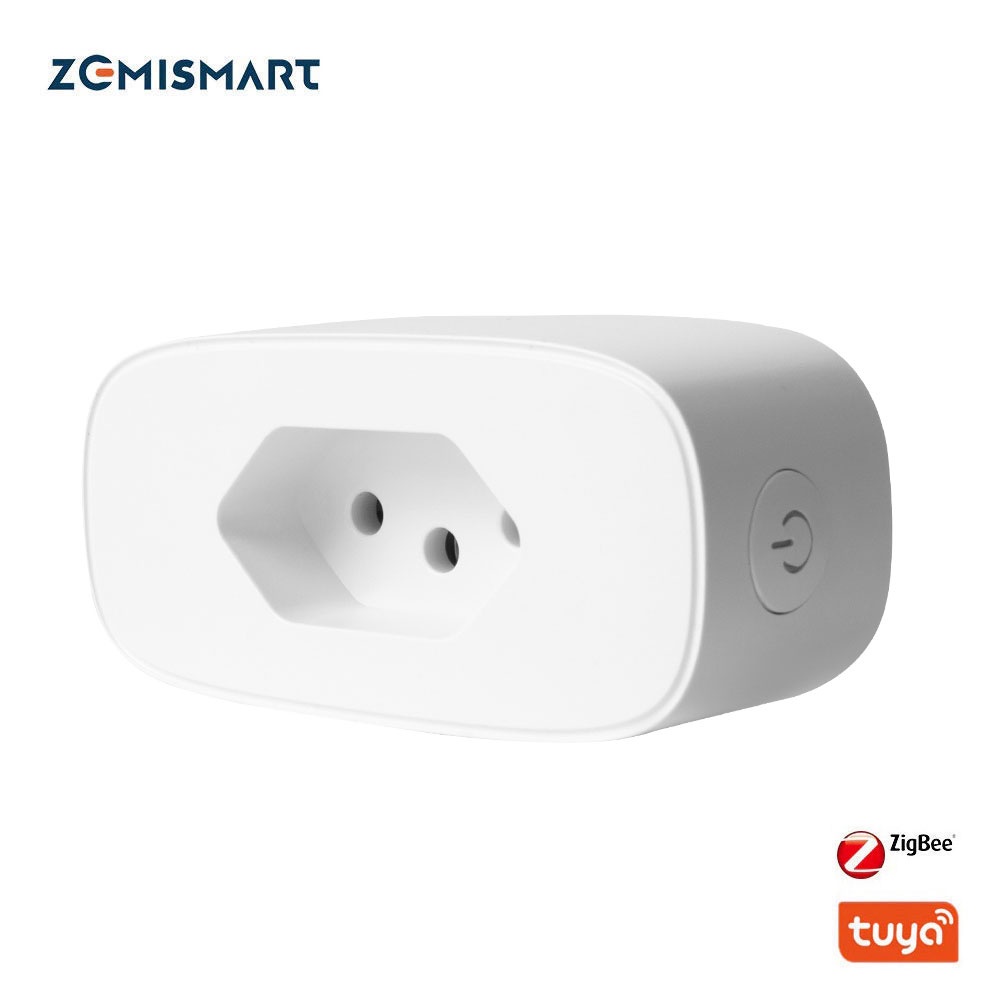 Zemismart Tuya Zigbee Brasil Tomada Br Temporização 16a/20a Monitor Energia Alexa Google Voice, Homekit Via Zmhk01/m6