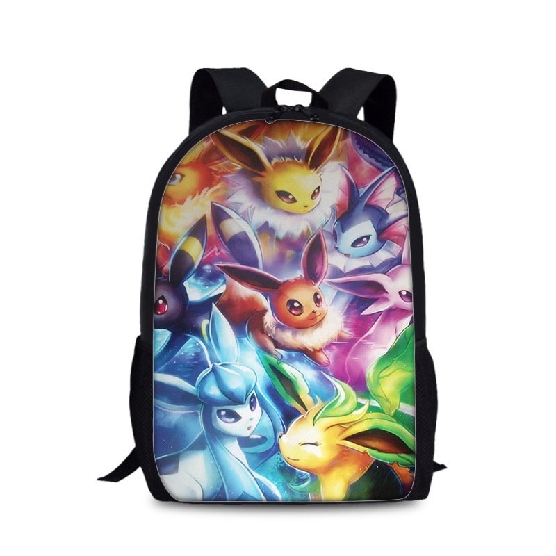 Mochila escolar de desenho animado do Pokémon, bolsa para computador de estudante, mochila 3D de 16 polegadas