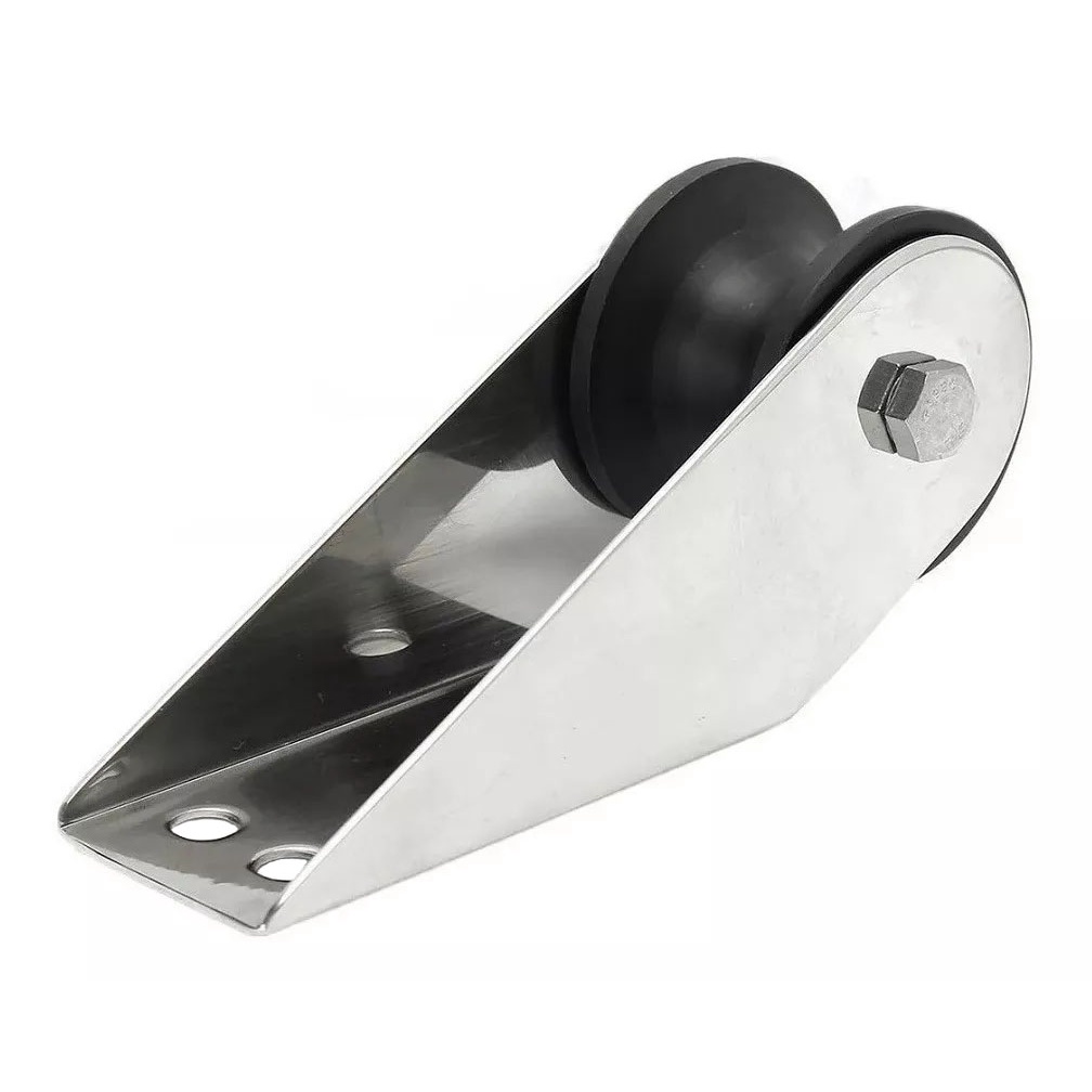 Púlpito Carrinho Proa Lançador Âncora Inox Roldana 16cm
