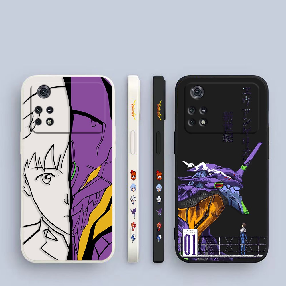 Desenho Neon Gênesis Evangelion Lado Estampado Capinha De Celular Para Xiaomi POCO F5 X5 X4 X3 M5 M4 M3 F4 F3 C40 Redmi K60 K40 S Nota 12 11 10 X Lite Pro Plus NFC GT 5 G