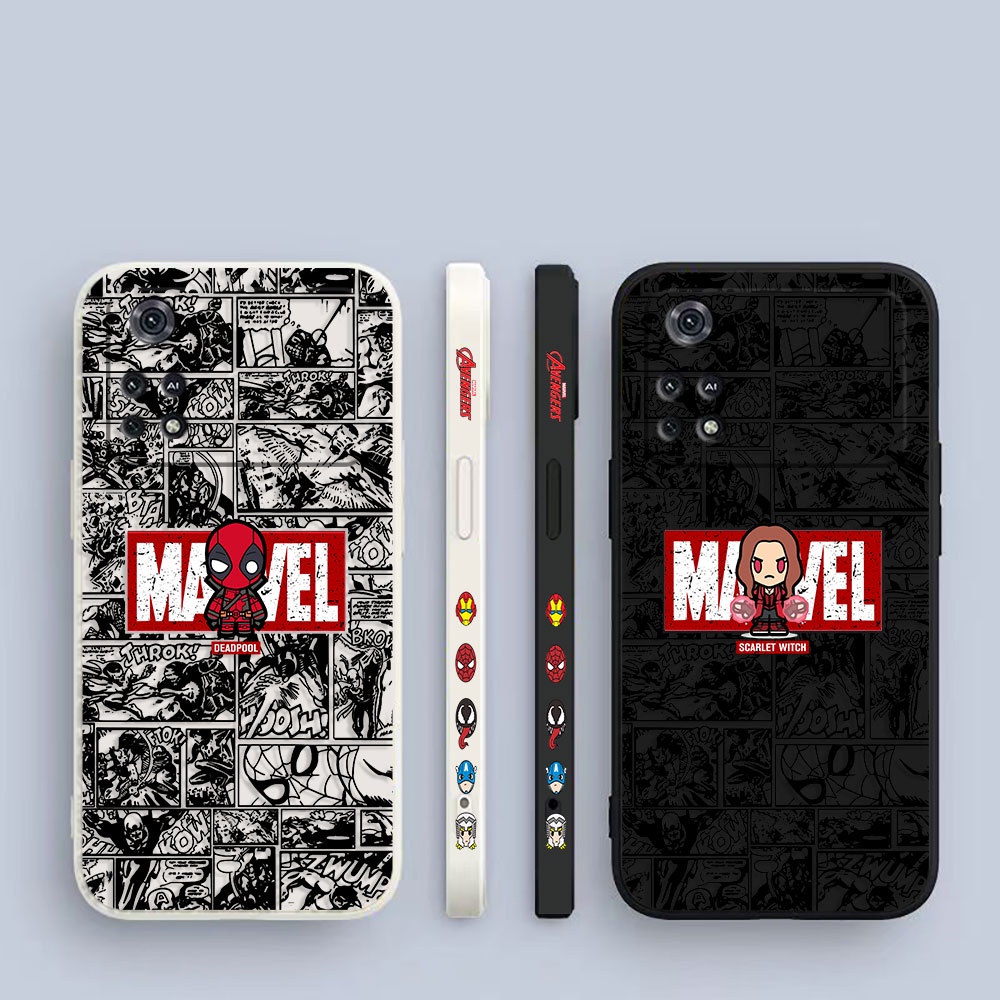 Deadpool Marvel Witch Comics Caixa De Telefone Impressa Lateral Para Xiaomi POCO F5 X5 X4 X3 M5 M4 M3 F4 F3 C40 Redmi K60 K40 S Nota 12 11 10 X Lite Pro Plus NFC GT 5 G