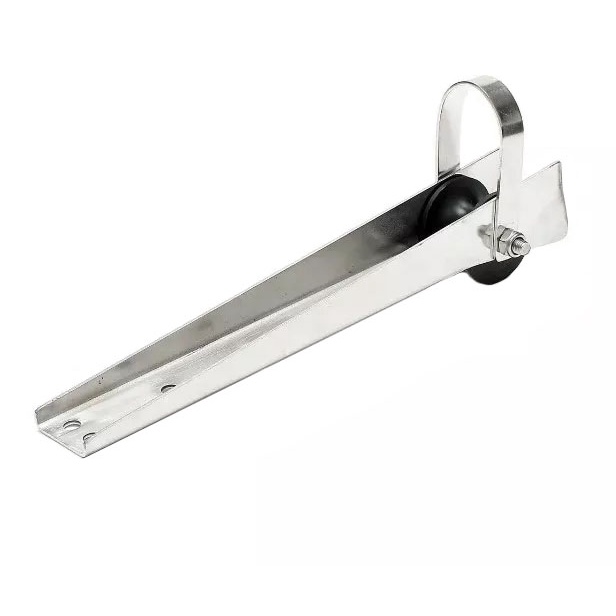 Púlpito Carrinho Proa Lançador Âncora Inox Roldana 39cm