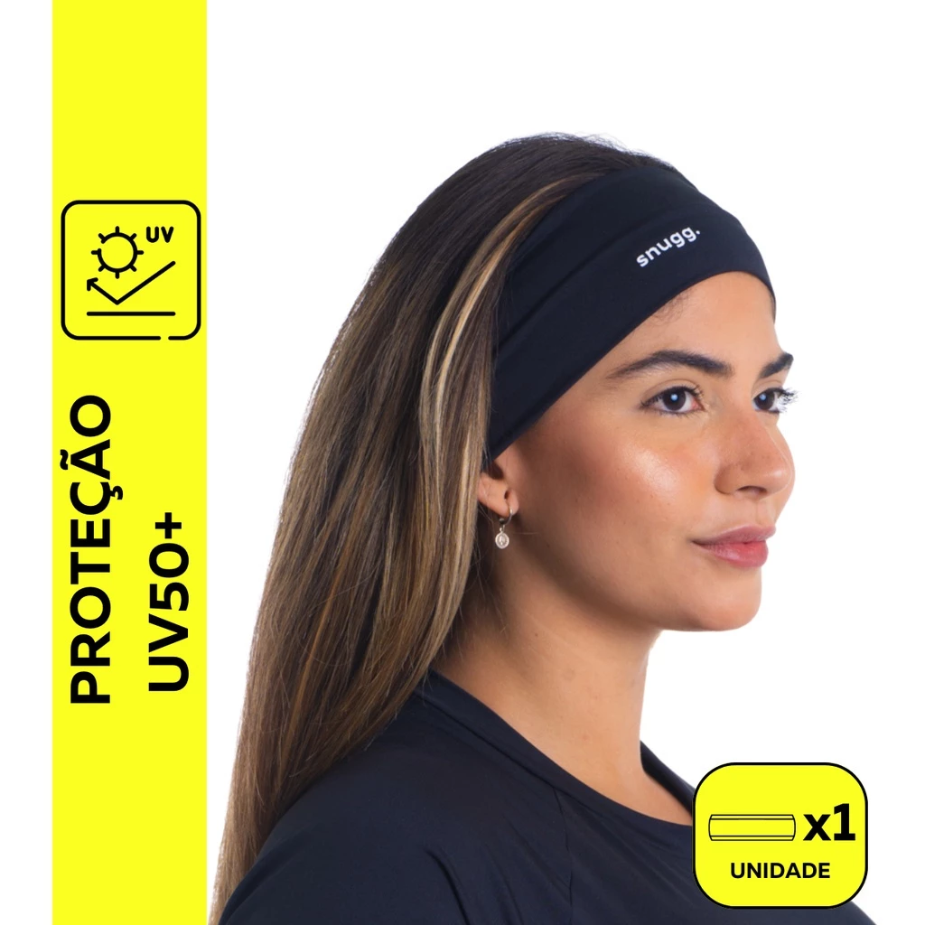 Faixa Cabelo Headband Snugg Wear Elástica Proteção UV50+ Suor Corrida Ciclismo Beach Tennis Academia — imagem 1