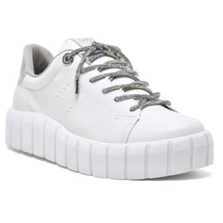 Tenis Via Marte Branco Feminino Casual Plataforma Brilho Original