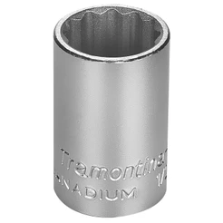 Soquete Estriado em Aço Cromo Vanádio 18 mm - Encaixe 1/2'' Tramontina PRO