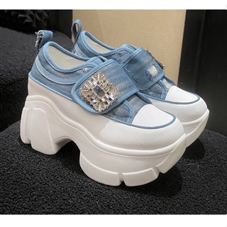 Sapatos casuais de fundo grosso de fio de rede feminino coreano aumento de sapatos femininos