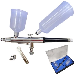Caneta Aerógrafo Dupla Ação 0,3 MM 2 Canecas Profissional EVCA-2C EVALD