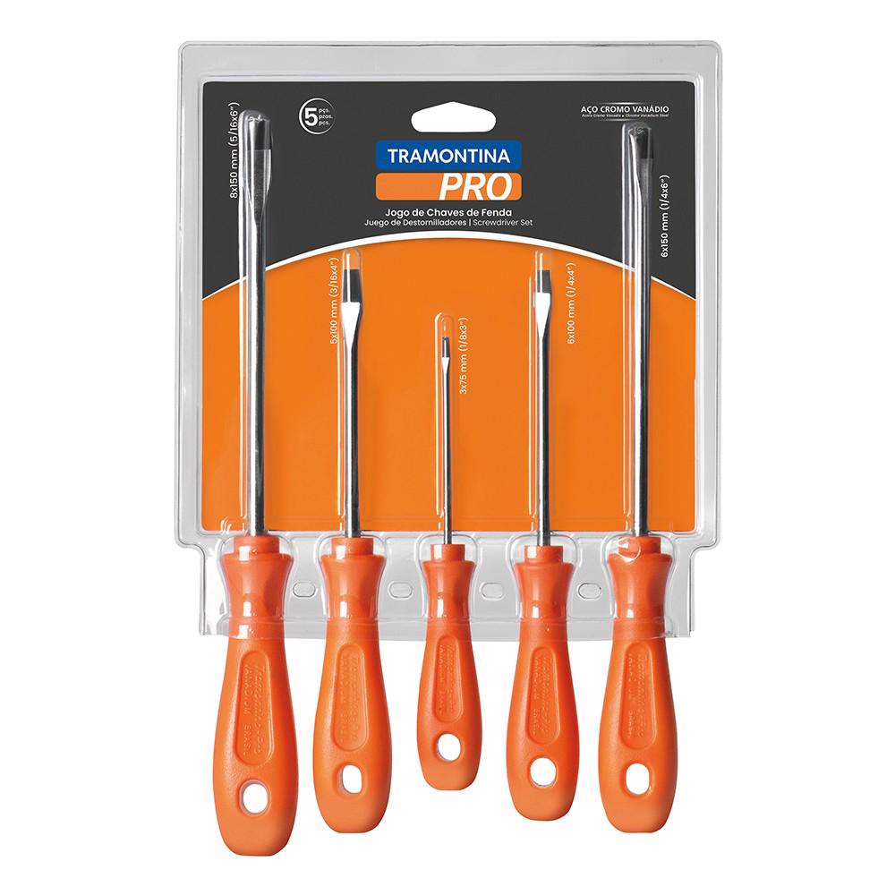 Jogo de Chaves de Fenda 5 Peças Tramontina PRO em Oferta na Shopee