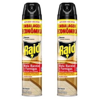 Kit 2 Mata Baratas e Formigas Raid Aerossol Base Água 420ml em Oferta na Shopee