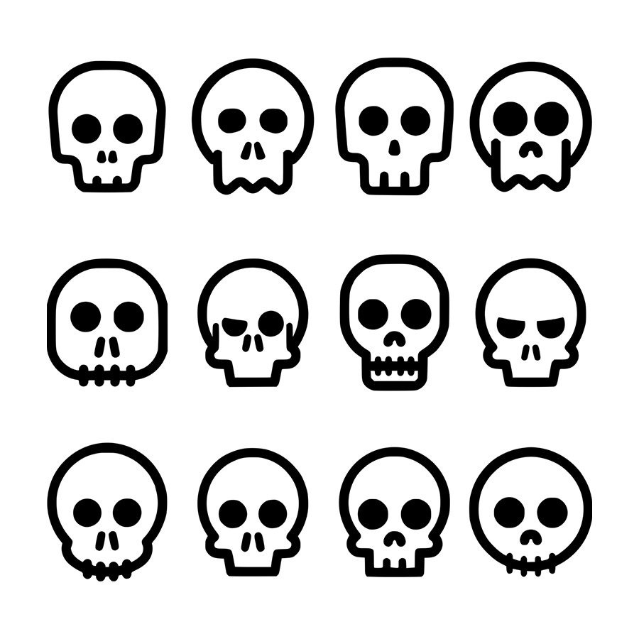 Cartela Transfer Adesivo Halloween - Caveiras - 1 unidade - Rizzo