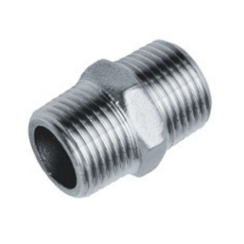 Nipple Duplo Sextavado Inox BSP
