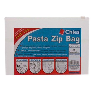 Pasta Zip Bag versátil cristal 2782 26x18cm 5 unidades Chies