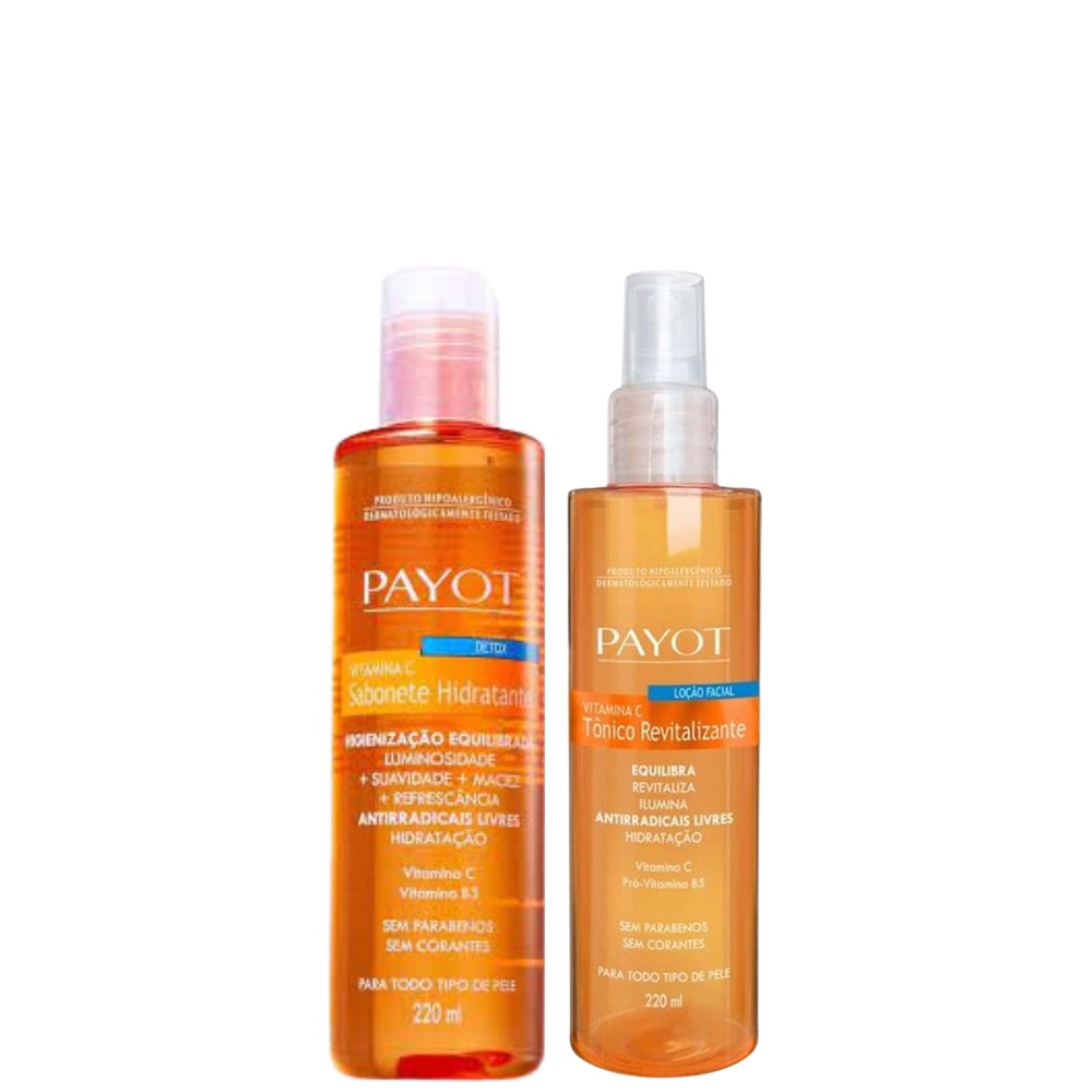 Kit Payot Sabonete Líquido Detox Vitamina C 220ml Tônico Revitalizante Facial 220ml 220ml