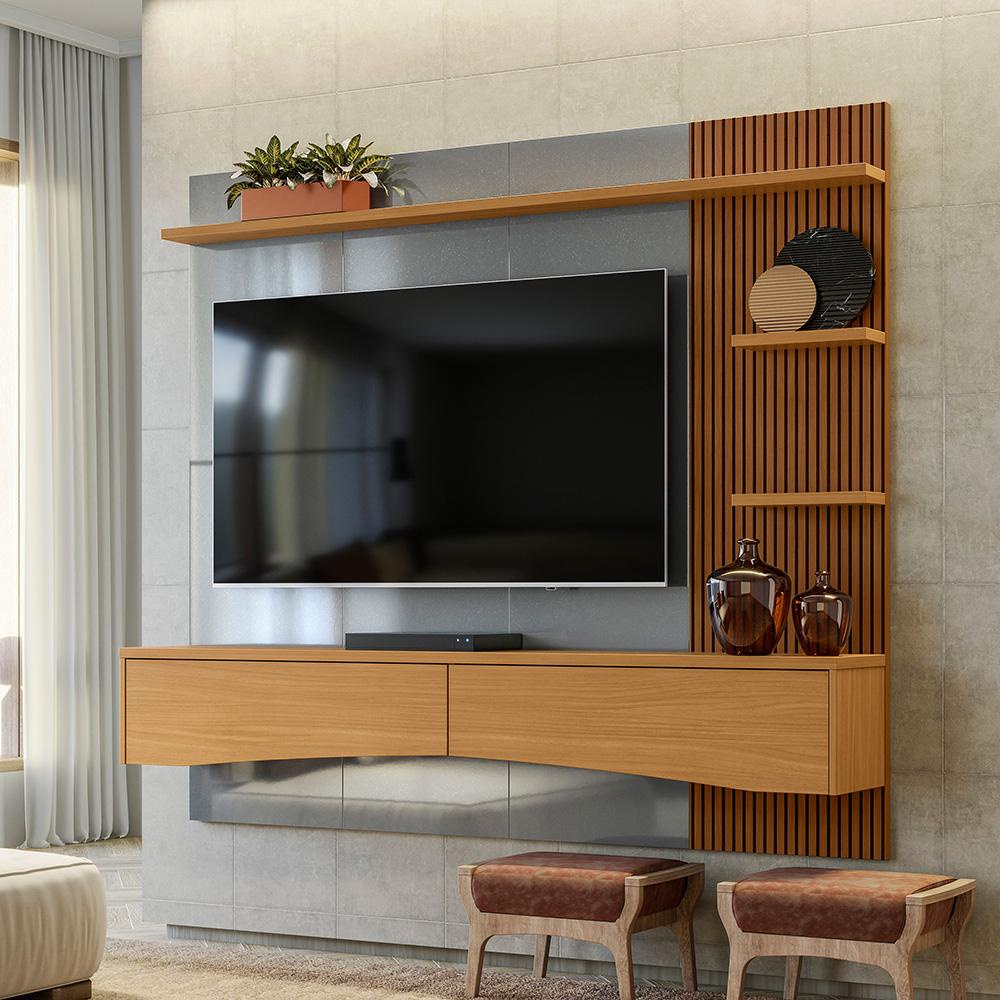 Painel para Tv 50 Polegadas Smart para Sala Quarto Nicho com Prateleira Berlim - Miniatura 6