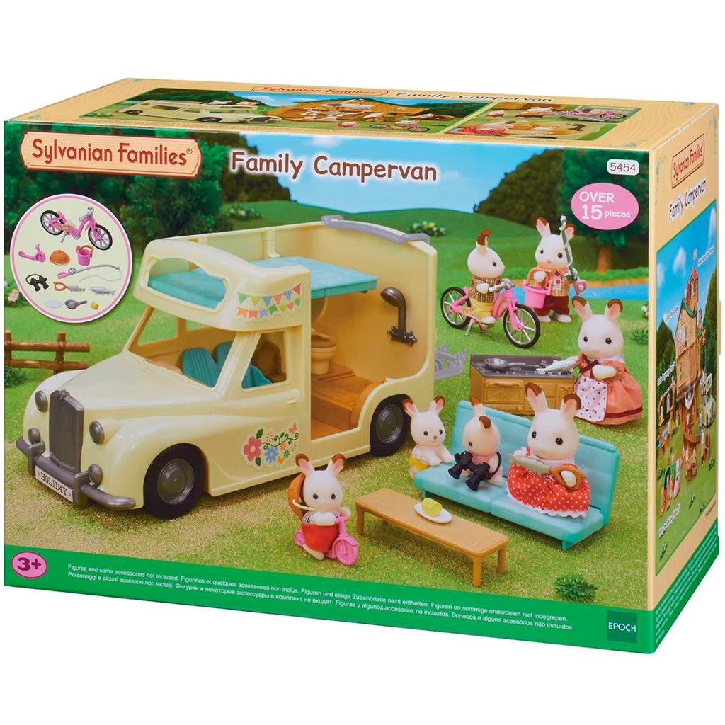 Camping Van Da Familia Carro Sylvanian Families Com Assentos Reclinaveis Moveis e Acessorios - Epoch