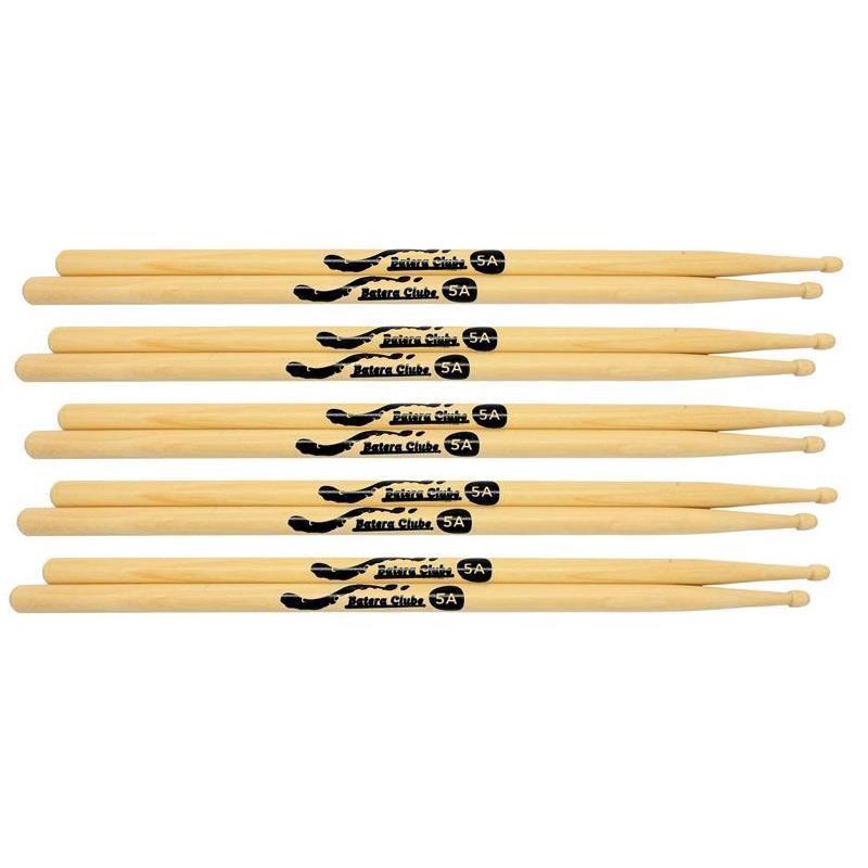 Kit de Baquetas 5A Batera Clube Pacote com 5 Pares by Liverpool em Tauarí Wood Nirvana Padrão 5A