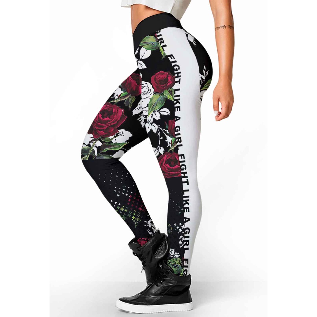 legging fitness estampada florida floral academia fitness