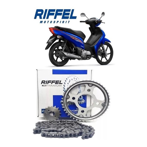 Kit Relacao Honda Biz 125 Es Ks 2005 a 2023 Original Riffel