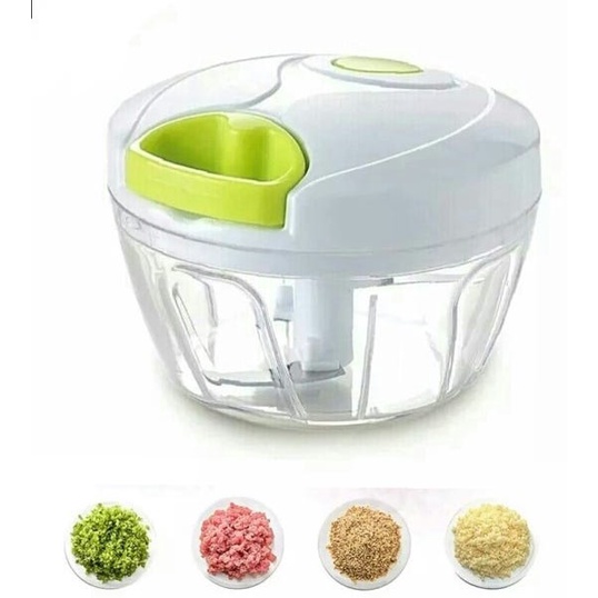 Mini Processador de Alho Alimentos Manual 3 Lâminas Tritura