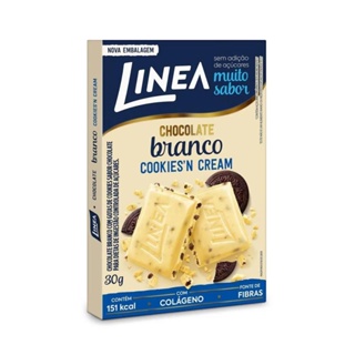 Chocolate Linea Diet Zero Acucar Branco e Cookies Barra 30g em Oferta na Shopee