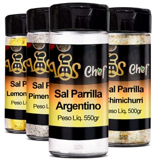 Sal Parrilla GRANDE 8 Sabores Até 550gr Escolha o Seu Com Tampa Tripartida