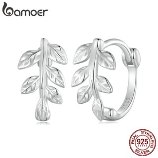 Brincos Bamoer 925 Sterling Sliver Earrings Desenho De Folha De Orelha Estilo Floresta Jóias Para Presentes Femininos
