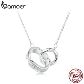 Bamoer 925 Sterling Sliver Necklace Mobius Com Desenho De Asa Jóias Românticas Amantes Para Presentes Femininos