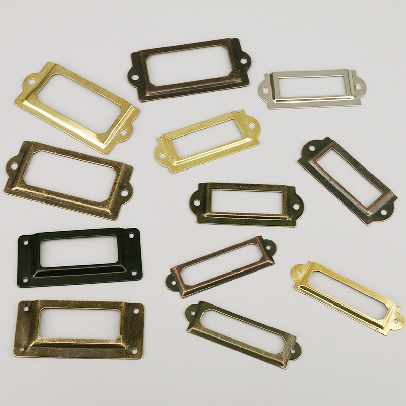 10PCS Office Library File Drawer Armário De Arquivos Gaveta Tag Porta Etiquetas Estrutura Metálica Com Parafusos Bronze Preto Ouro Prata