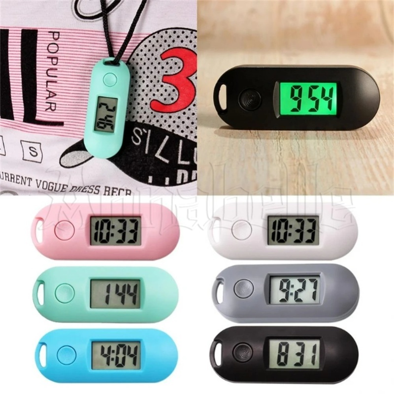 Mini Relógio De Exibição Digital ABS Suspenso/Eletrônico Portátil Silencioso Luminoso/Biblioteca De Estudo De Exame De Estudante Bolso Chaveiro Com Luz De Fundo Verde Para Esportes De Trabalho