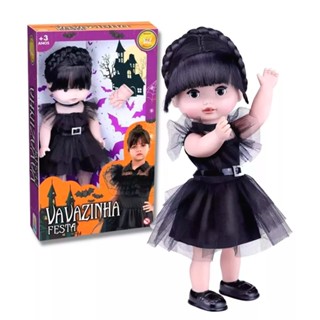 Boneca Wandinha Addams Vandinha com Roupinha do Baile e Mãozinha