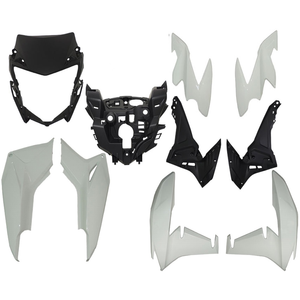 KIT CARENAGEM BROS 160 2022 a 2024 - FRONTAL INTERNA E LATERAL FAROL ABA TANQUE + COMP TAMPA LATERAL