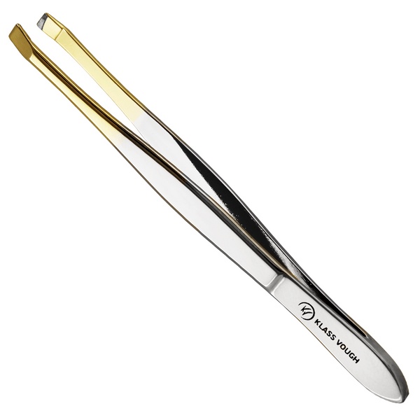 Pinça Profissional Ponta Reta Para Design Inox Dourada Tw-085FHG Klass Vough