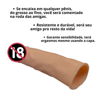 Capa Extensora Peniana Cyberskin Aumento Peniano Veste Como Camisinha Escolha a Cor