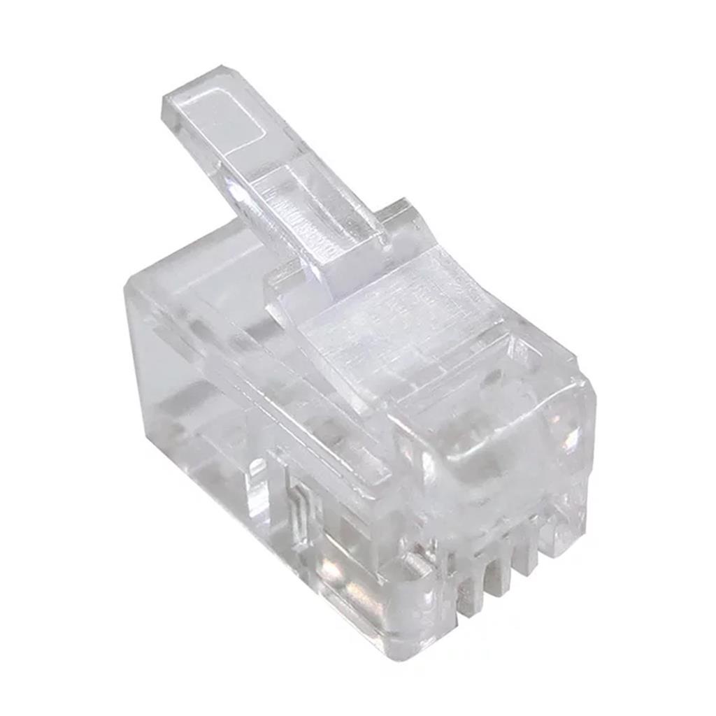 Kit 20 Conectores Macho Rj11 4 Vias Transparente Metaltex em Oferta na Shopee