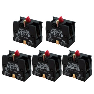 Kit 5 Blocos Contato Auxiliar Para Botao 1Nf Metaltex