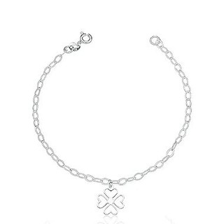 Pulseira de Prata 925 Feminina Trevo da Sorte Pendente em Oferta na Shopee