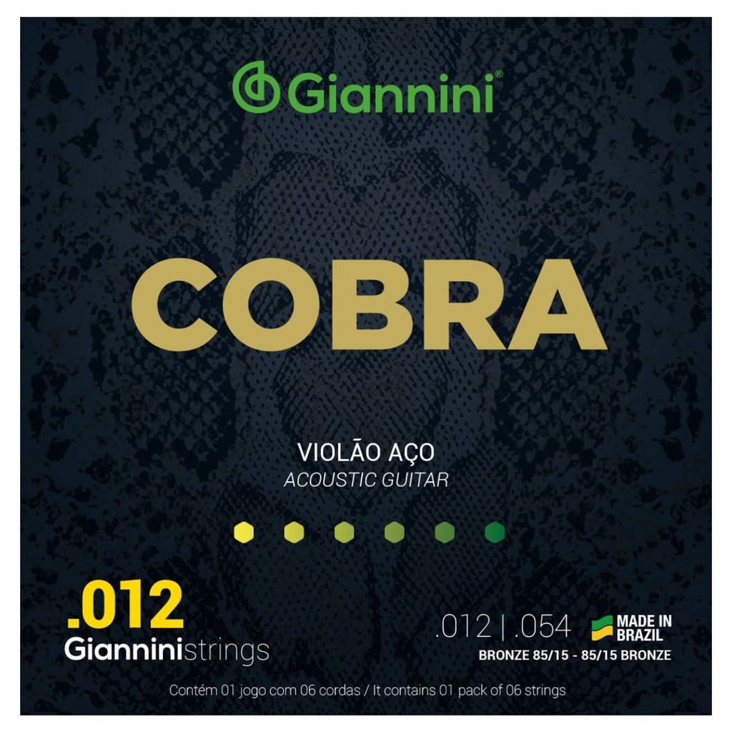 Encordoamento Violão Aço Cobra GEEFLKS Bronze 85/15 0.012"