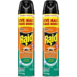 Kit 2 Inseticidas Aerossol Raid Multi-Insetos Óleo de Eucalipto 420ml Leve Mais Pague Menos