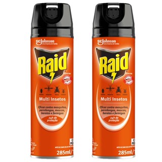 KIt 2 Inseticidas Aerossol Raid Multi-Insetos 285ml