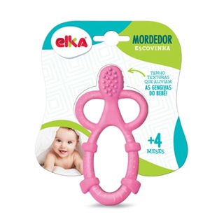 Mordedor Escovinha Rosa - Elka em Oferta na Shopee