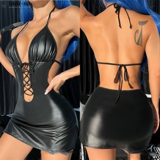 Vestidos Sem Mangas Curtos Bodycon Com Aspecto Molhado