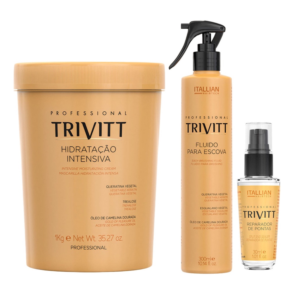 Kit Hidratação Trivitt Máscara Fluido Reparador em Oferta na Shopee